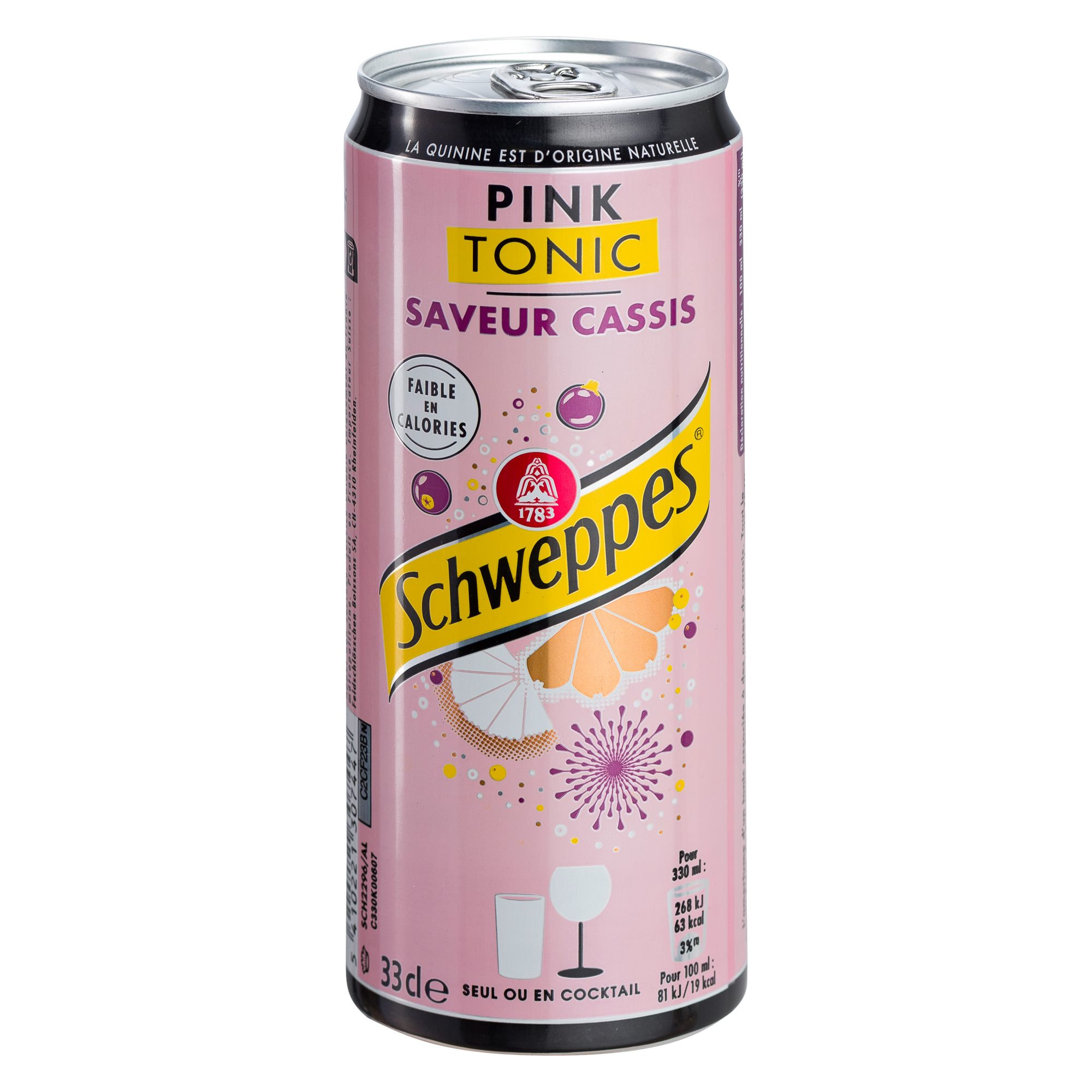 Schweppes pink tonic saveur cassis 33cl